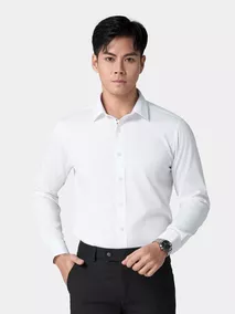 Áo Sơ Mi Nam Dài Tay Màu Trắng Phom Regular ASM24031