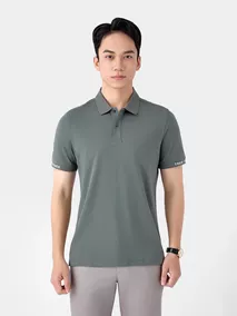 Áo Polo Nam 5S Fashion Dệt Chữ Bo Tay APC25042
