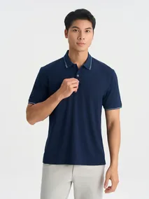 Áo Polo Nam 5S Fashion Bo Dệt Kẻ Phom Regular APC25046