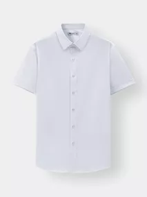 Áo Sơ Mi Nam Cộc Tay 5S Fashion Màu Trắng Trơn ASC25011