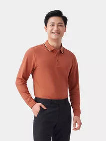 Áo Polo Dài Tay Phối Màu 5S Fashion Trơn APD23005