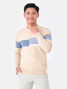 Áo len phối kẻ lệch 5S Fashion ALO23001