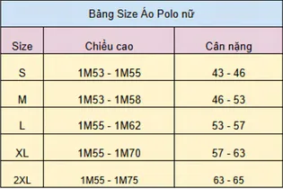 Hướng Dẫn Cách Chọn Size Áo Polo Nữ Chuẩn Size, Vừa Vặn