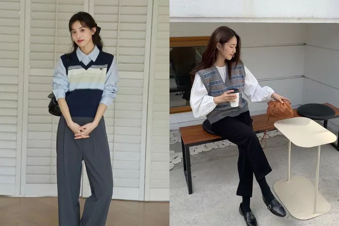 15+ Cách phối đồ với áo gile len nữ đơn giản mà cuốn hút