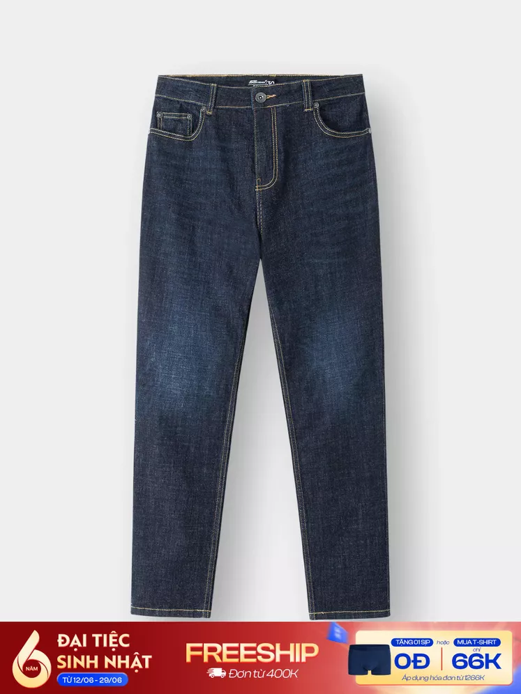 Quần Jean Nam 5S Fashion Cotton Trơn Slimfit QBD23010