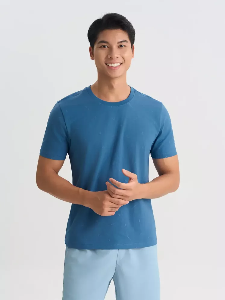 Áo Thun Nam 5S Fashion Họa Tiết Phom Slimfit ATS25057