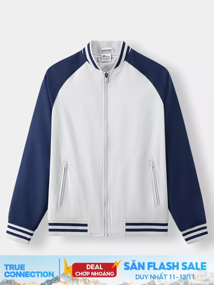 Áo Khoác Bomber Nam 5S Fashion Tay Raglan Phối Màu AKB24060