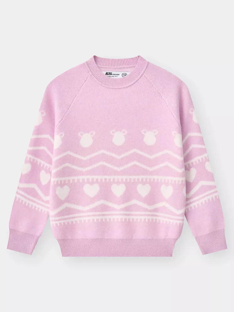 Áo Len Bé Gái 5S Fashion Tay Raglan Phom Regular G0ALE25002