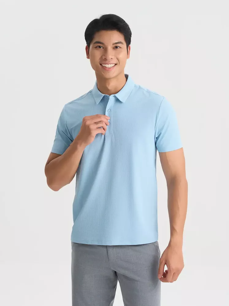 Áo Polo Nam Thể Thao 5S Fashion Dệt Jacquard Slimfit APC25036