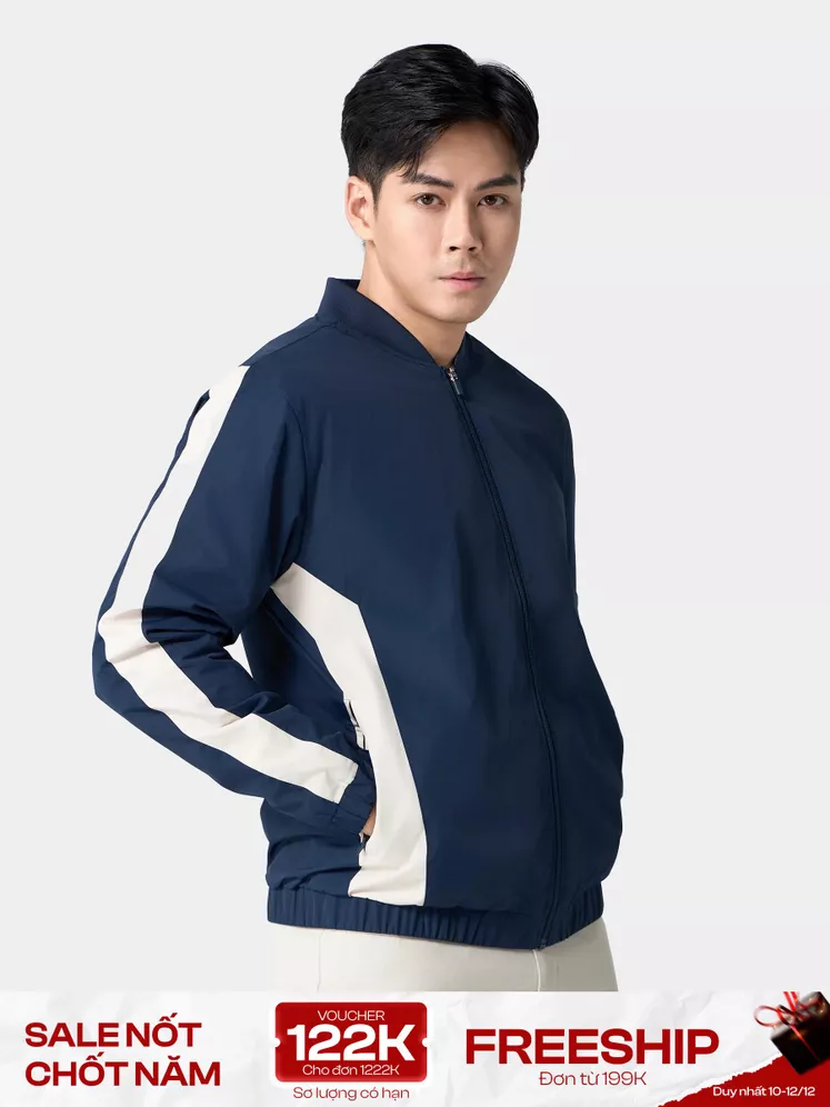 Áo Khoác Bomber Nam Lót Lông 5S Fashion Can Phối Slimfit AKB24012