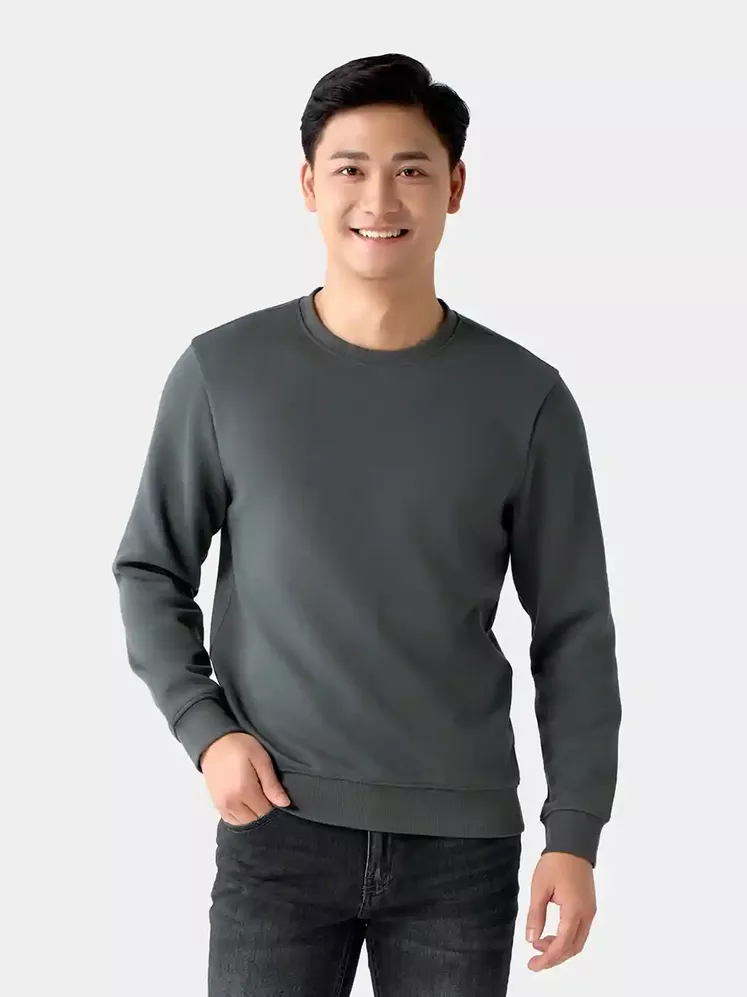Áo Nỉ Nam Thu Đông 5S Fashion Trơn Basic Phom Slimfit ANI24027
