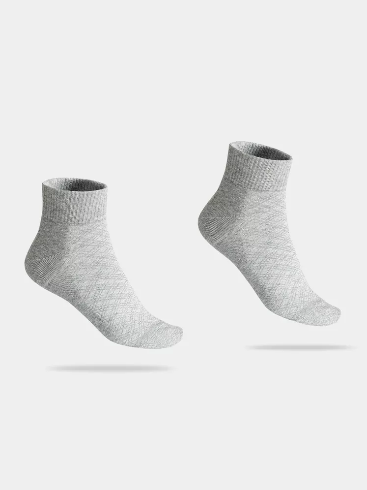 Tất Nam Cotton Cổ Lửng 5S Fashion Dệt Họa Tiết TAT24006