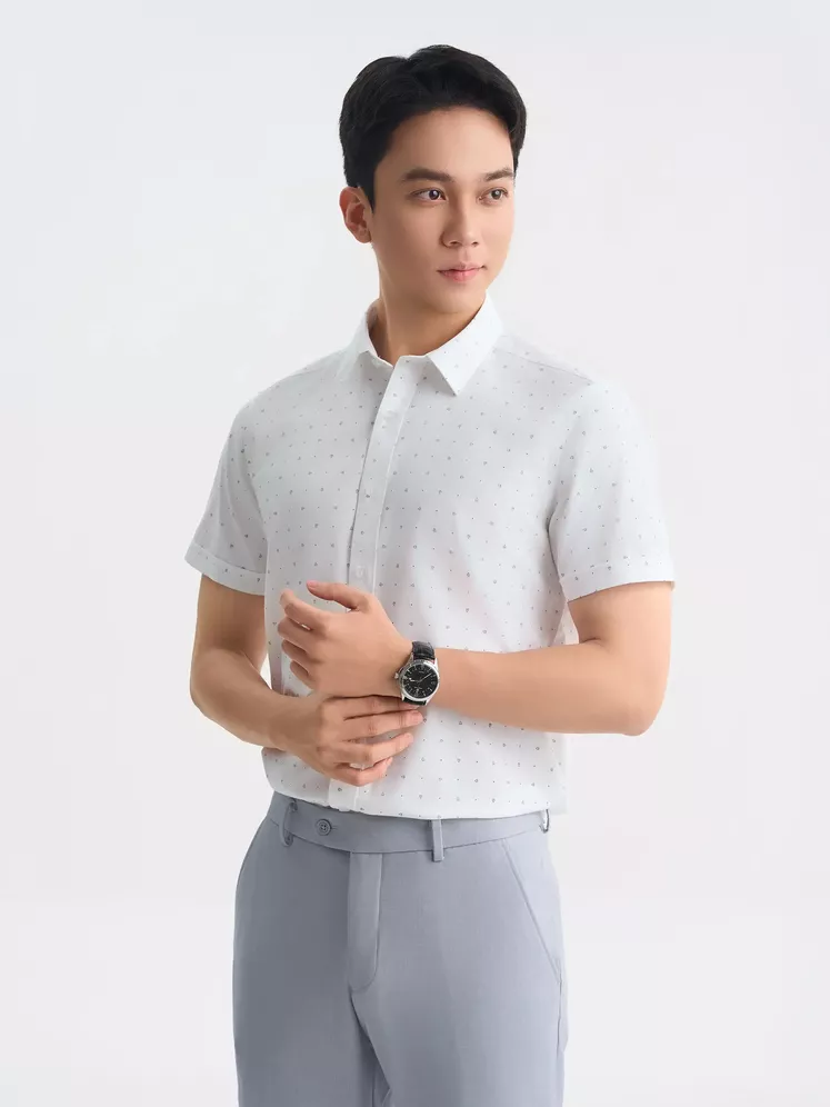 Áo Sơ Mi Nam 5S Fashion Họa Tiết Phom Slimfit ASC25030