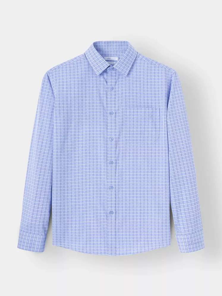 Áo Sơ Mi Nam Dài Tay 5S Fashion Xanh Biển Kẻ Có Túi SMD23209