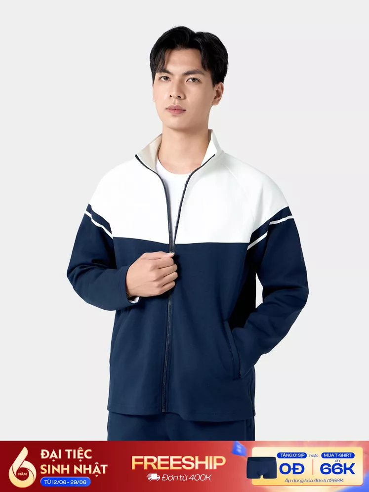 Áo Nỉ Nam Zipper 5S Fashion Can Phối Regular BAKN24015