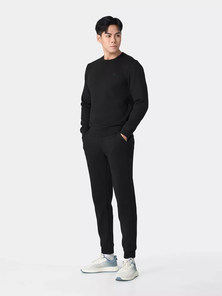 Bộ Quần Áo Nỉ Nam 5S Fashion Trơn In Logo Slimfit BNI24101