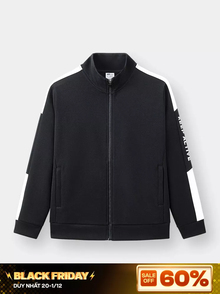 Áo Nỉ Khóa Nam Can Phối 5S Fashion Slimfit ABK23001