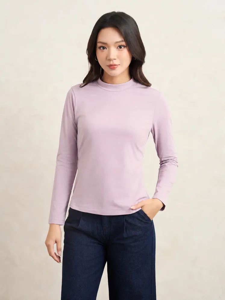 Áo Giữ Nhiệt Nữ HEATLock Extra-warm 5S FASHION Cổ 3 Phân Lót Bông Nỉ W0AGNR5011