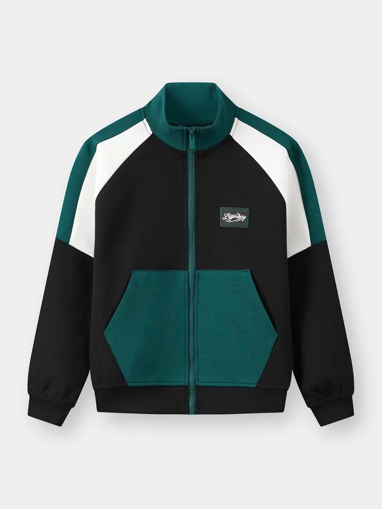 Áo Nỉ Khóa Bé Trai 5S Fashion Can Phối Phom Regular BBAKN25003-BBAKN25103