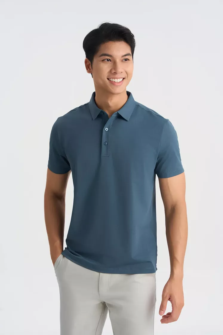 Áo Polo Nam 5S Fashion Trơn Bề Mặt Dệt Jacquard Slimfit APC25050