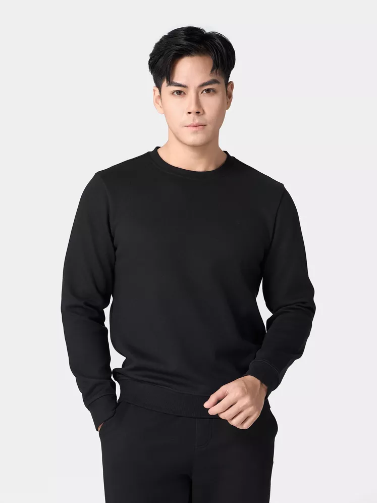 Áo Nỉ Nam Dài Tay 5S Fashion Basic Slimfit BANI24101