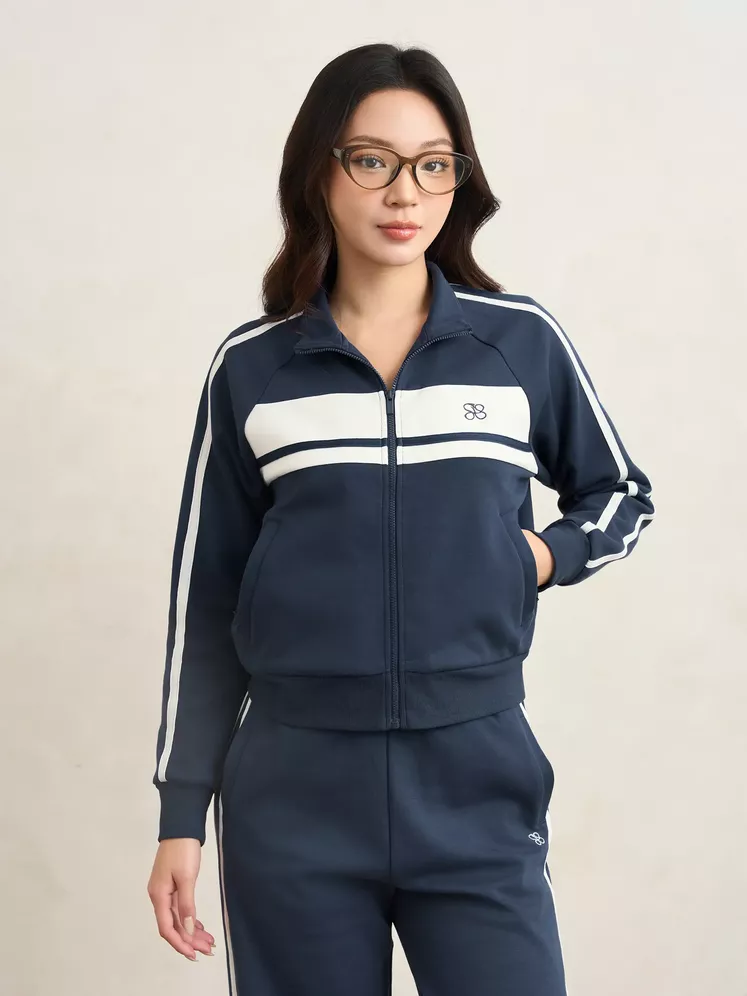 Áo Nỉ Khóa Nữ 5S Fashion Can Phối Phom Regular WBAKN25005-WBAKN25105