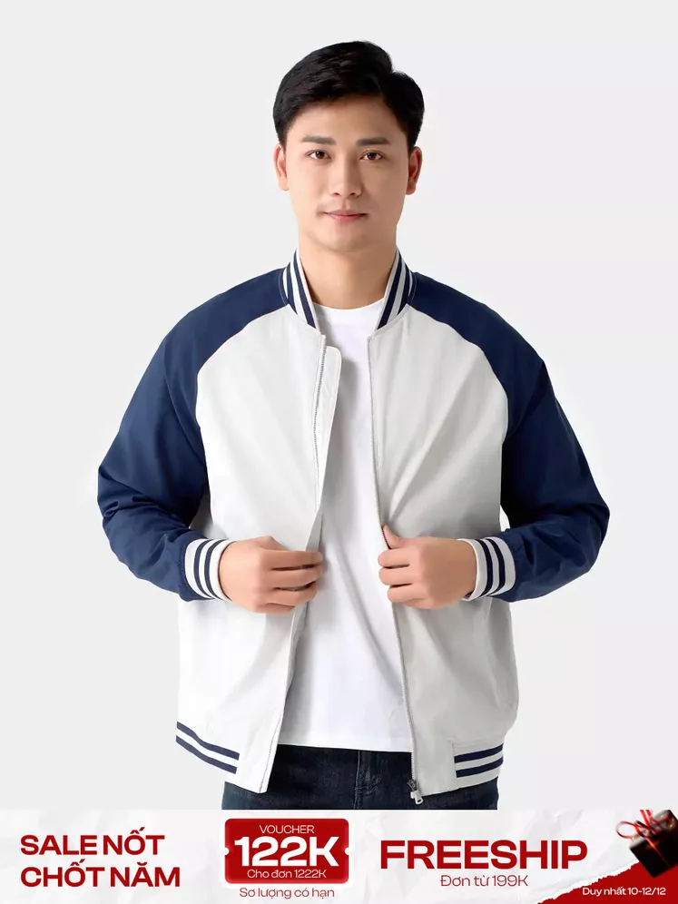 Áo Khoác Bomber Nam 5S Fashion Tay Raglan Phối Màu AKB24060
