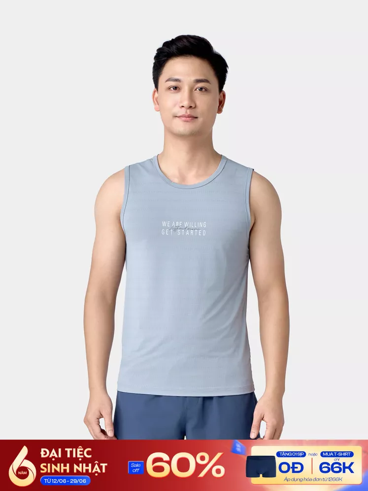 Áo Sát Nách Nam 5S Fashion In Chữ Phom Slimfit ASN24002