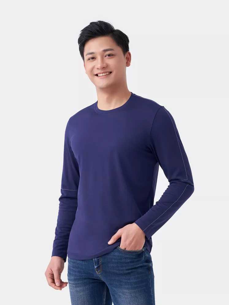 Áo Thun Nam Dài Tay Cổ Tròn 5S Fashion Slimfit ATO23011