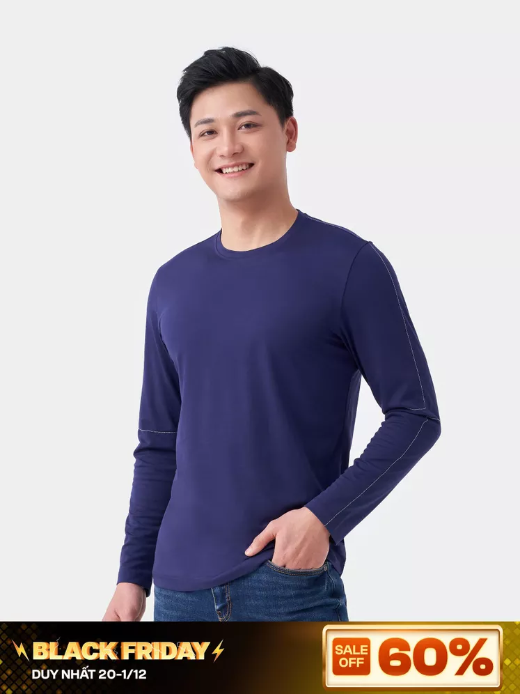 Áo Thun Nam Dài Tay Cổ Tròn 5S Fashion Slimfit ATO23011