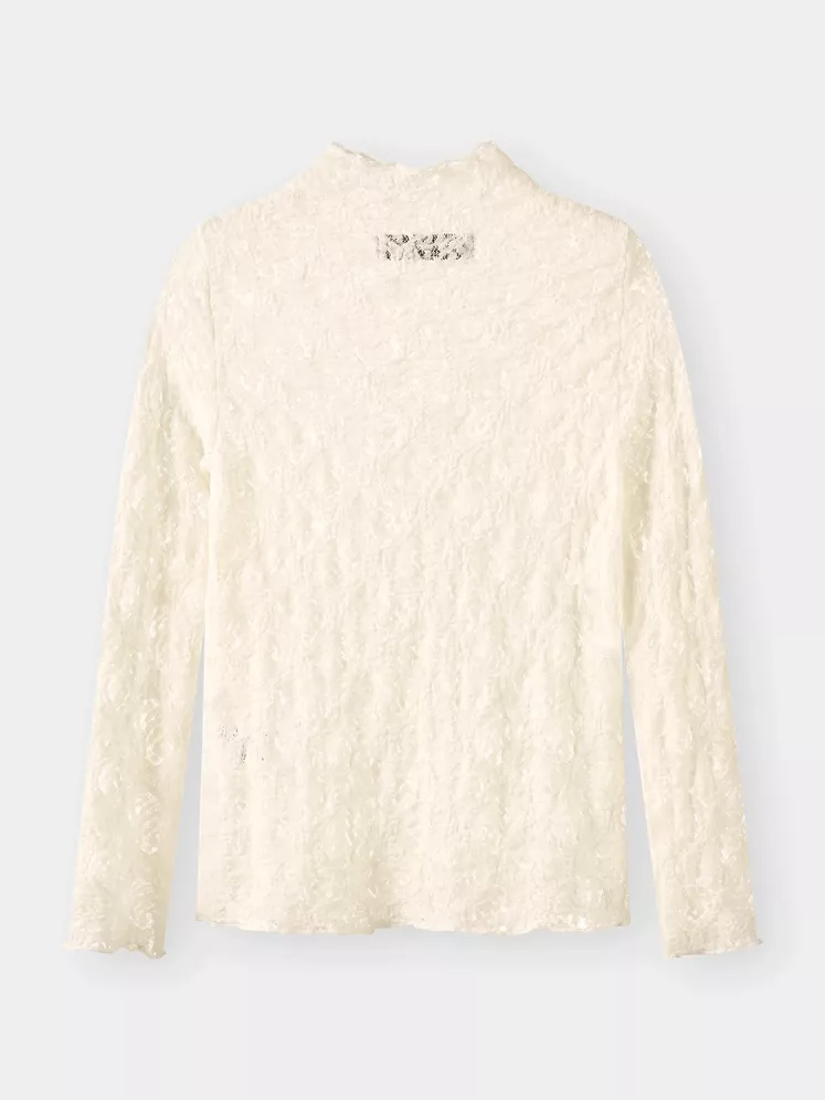 Áo Thun Ren Bé Gái Dài Tay 5S Fashion Cổ Bèo G0ATH25005