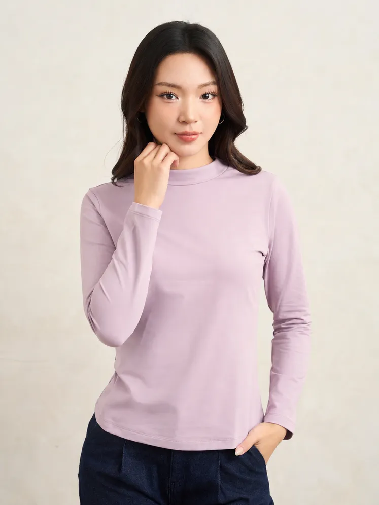 Áo Giữ Nhiệt Nữ HEAT-TECH Extra-warm 5S FASHION Cổ 3 Phân Lót Bông Nỉ W0AGNR5011