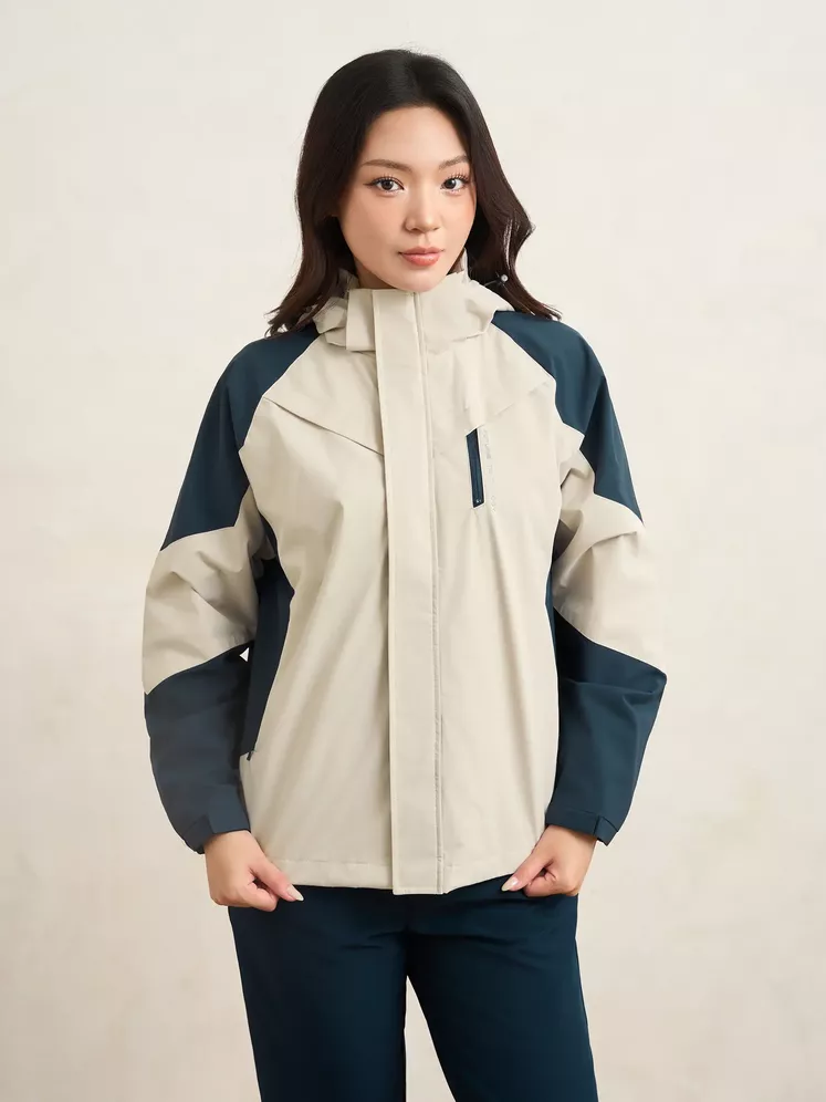 Áo Khoác Gió Nữ Lót Nỉ 5S Fashion Can Phối Mũ Rời W0AKG25002-W0AKG25102