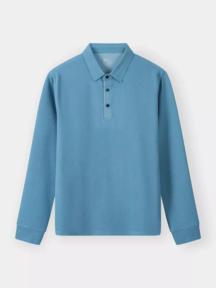 Áo Polo Nam Dài Tay 5S Fashion Phom Slimfit Vải Hiệu Ứng M0APD25003