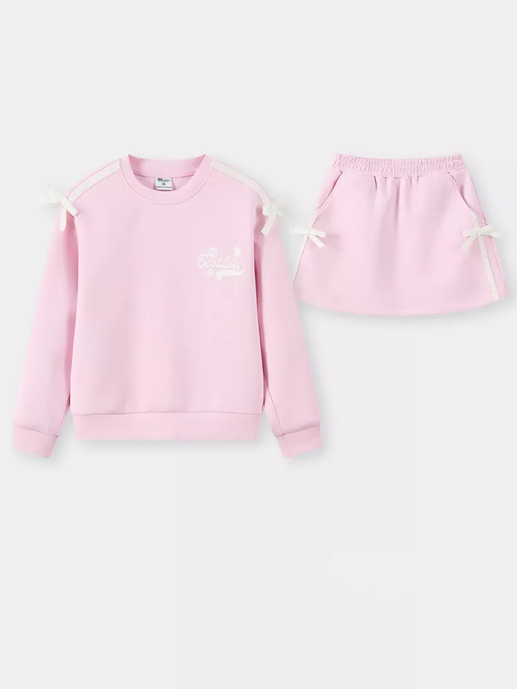 Set Bộ Nỉ Chân Váy Bé Gái 5S Fashion Phối Nơ Dễ Thương GBNCV25001