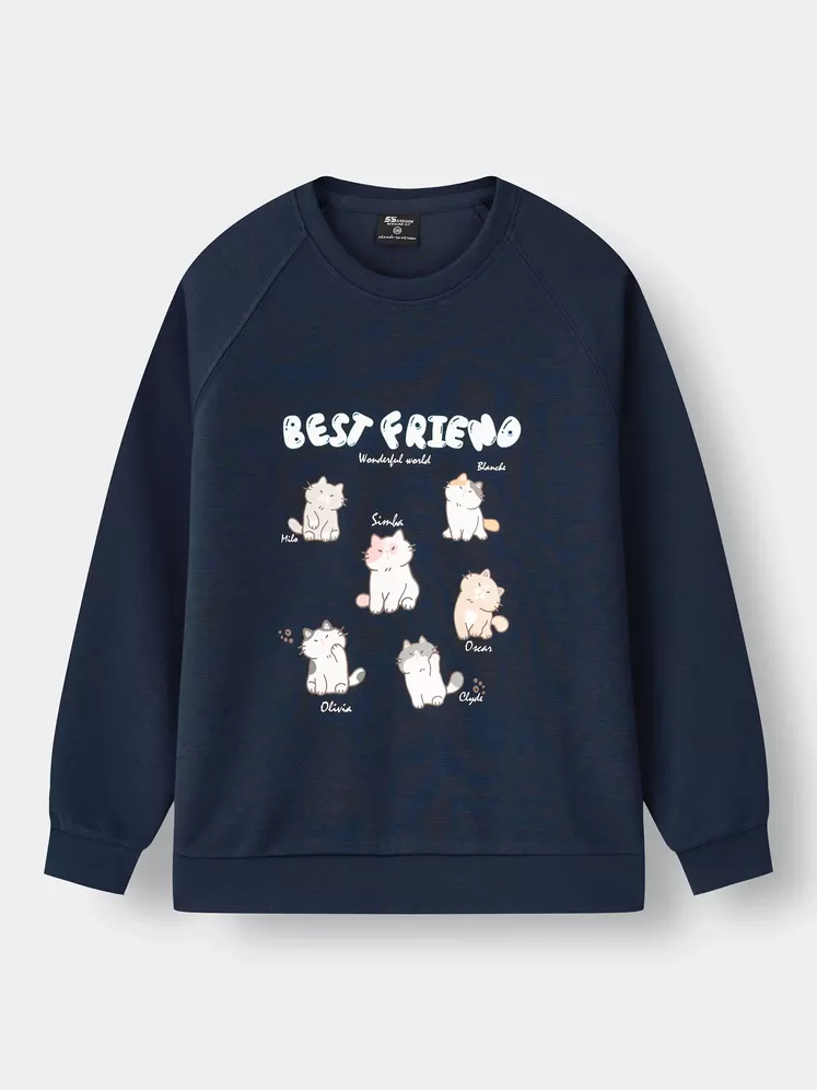 Áo Nỉ Bé Gái 5S Fashion In Best Friend Phom Regular G0ANI25002