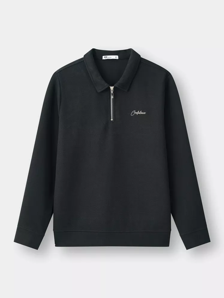 Áo Nỉ Cổ Khóa Nam 5S Fashion Họa Tiết Chữ Thêu M0ANI25010