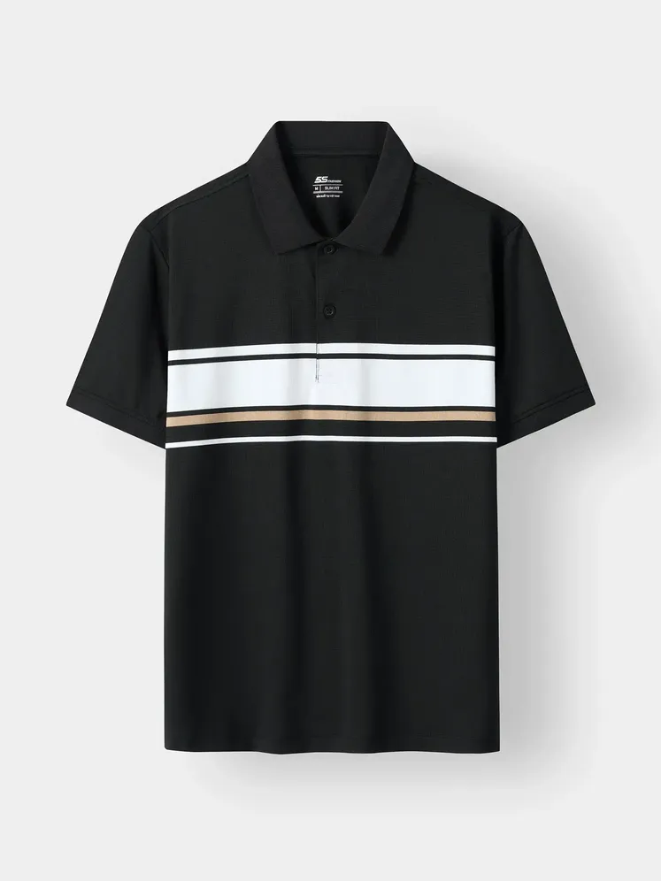 Áo Polo Nam 5S Fashion Phối Sọc Kẻ Ngang Phom M0APC26090