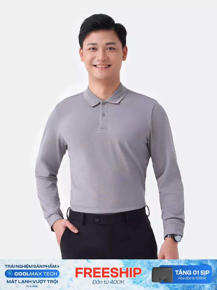 Áo Polo Dài Tay 5S Fashion Regular Fit APD23006