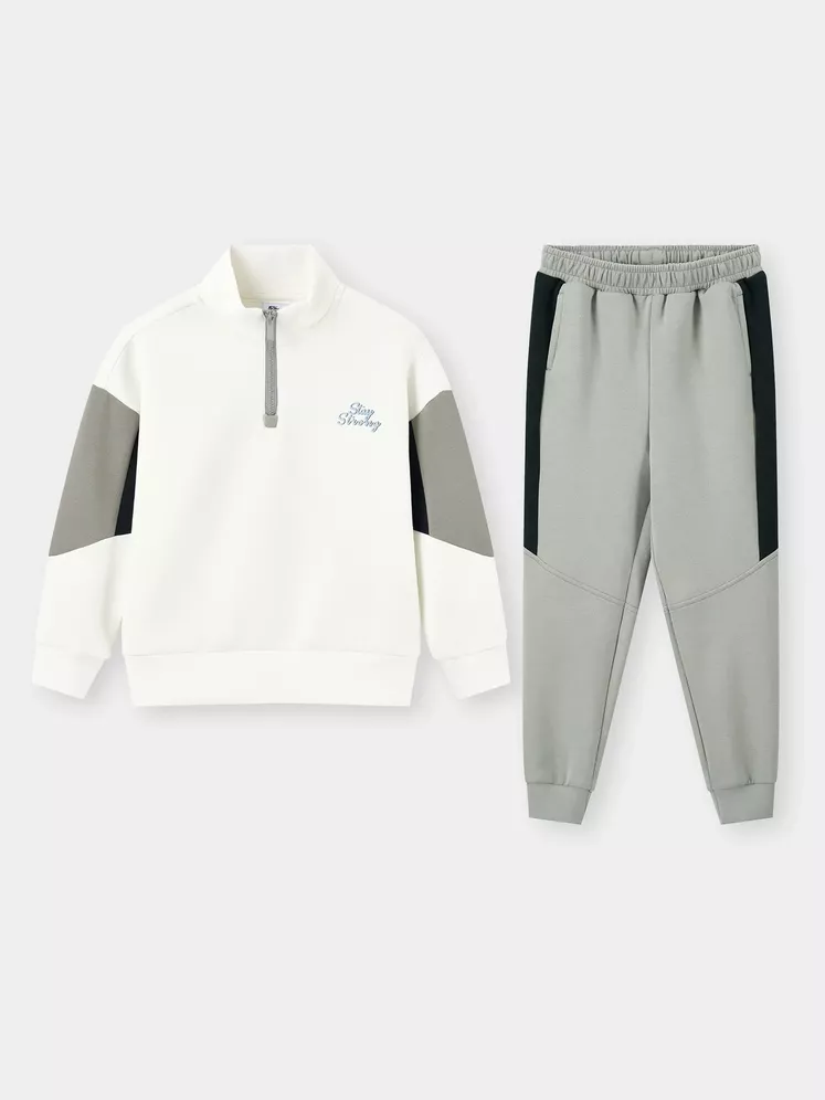 Set Bộ Nỉ Bé Trai 5S Fashion Cổ Khóa Can Phối BBNI25009