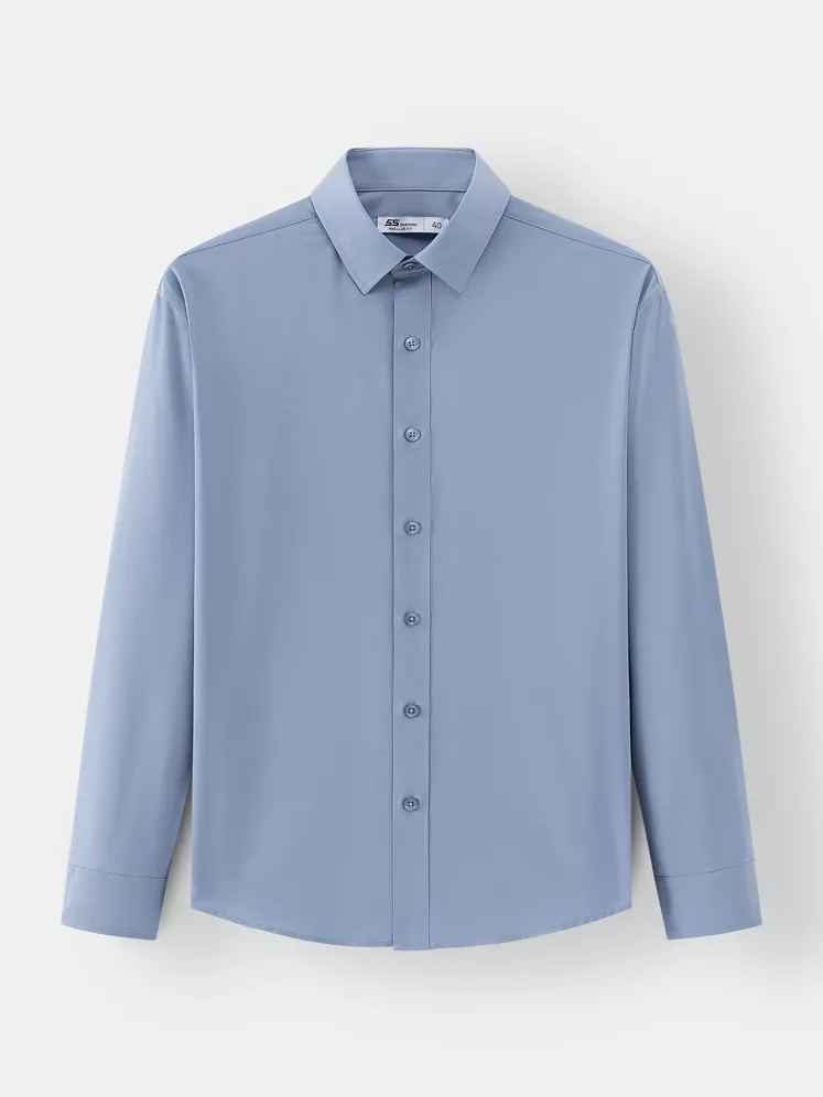 Áo Sơ Mi Nam Dài Tay 5S Fashion Màu Xanh Regular ASM24064