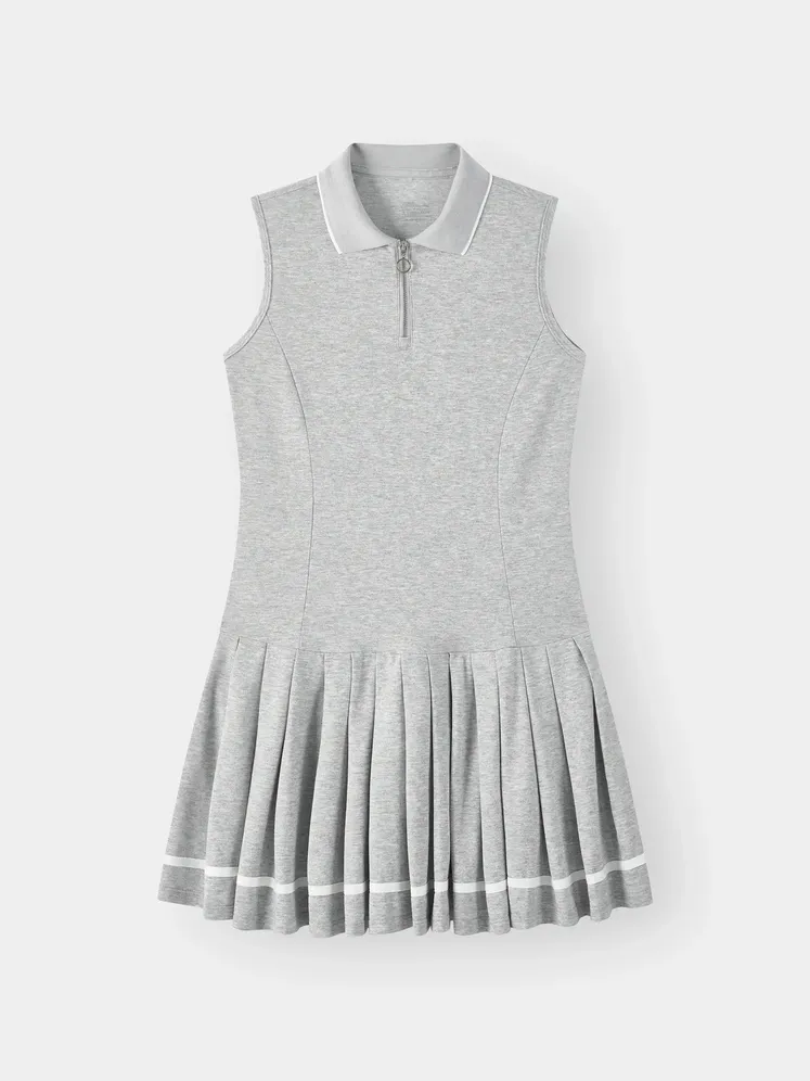 Váy Nữ Sát Nách Cổ Khóa 5S Fashion Kiêu Xếp Ly Thời Thượng W0VAY26002