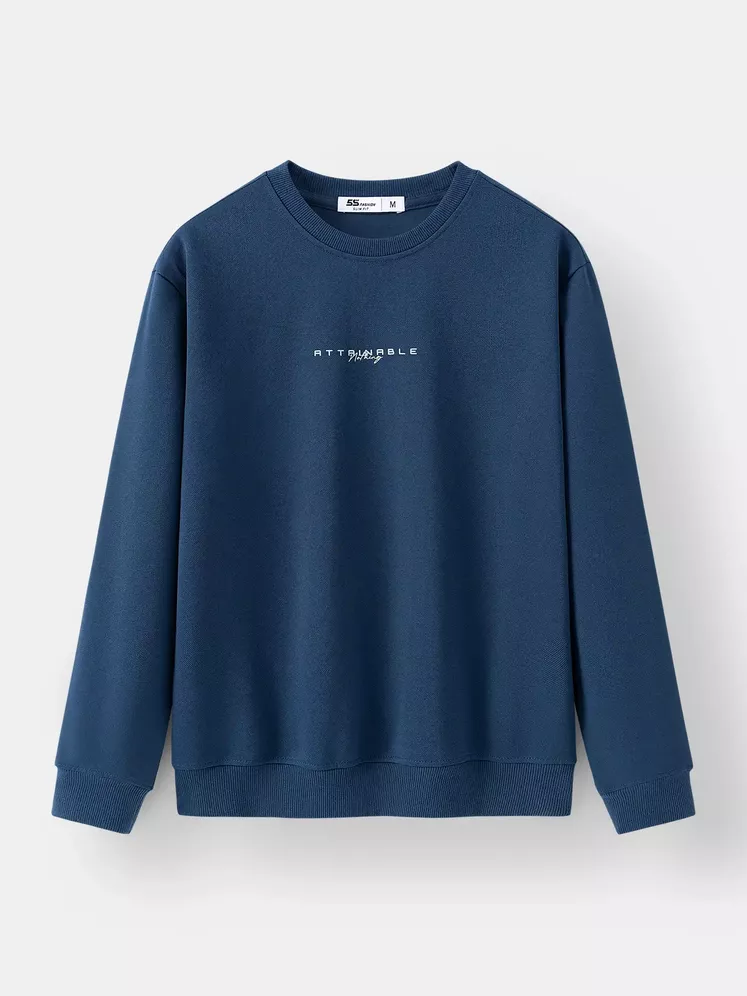 Áo Nỉ Nam Cổ Tròn 5S Fashion In Chữ Phom Slimfit BANI24024