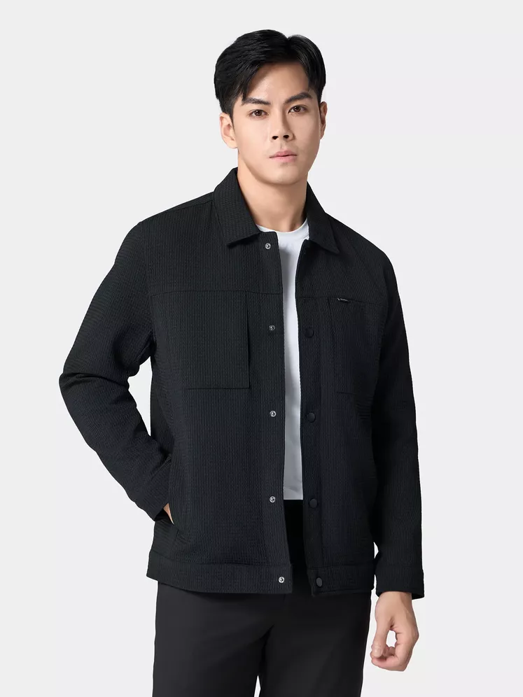 Áo Khoác Thời Trang Nam 5S Fashion Cổ Bẻ Có Túi Ngực AKH24021