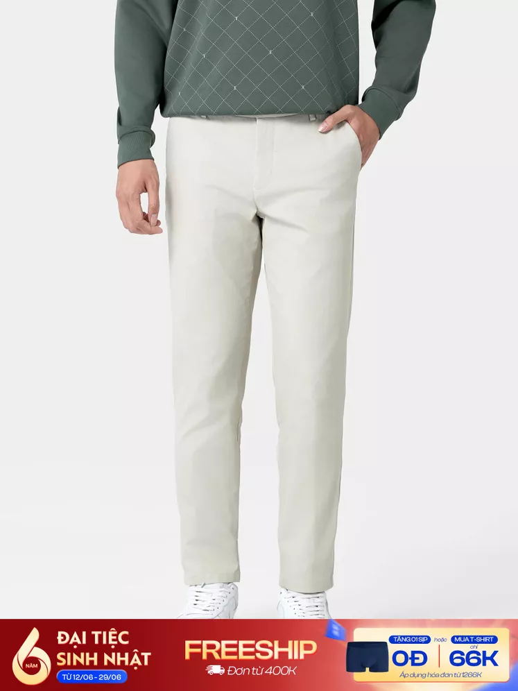 Quần Dài Kaki Nam 5S Fashion Cạp Smart-Waist Slimfit QKK24104