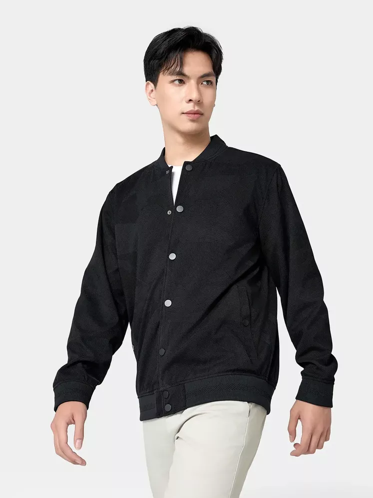 Áo Khoác Bomber Varsity Nam 5S Fashion Dệt Họa Tiết Cao Cấp AKB24010