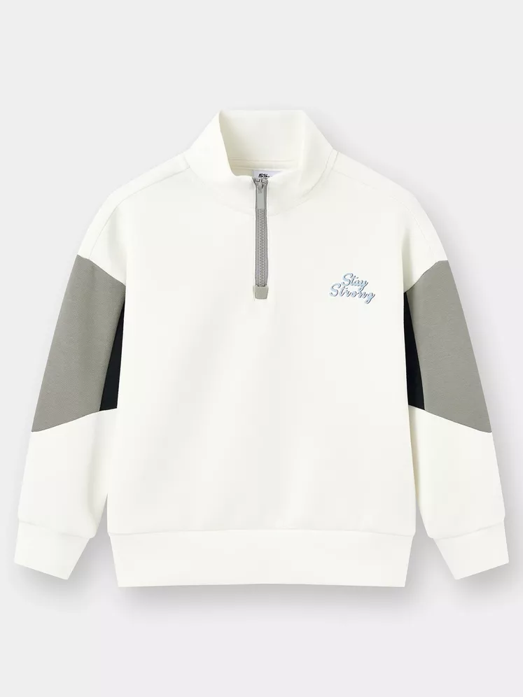 Áo Nỉ Bé Trai 5S Fashion Cổ Khóa Can Phối Phom Regular BBANI25009