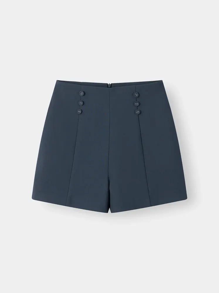 Quần Short Âu Nữ 5S Fashion Trang Trí Cúc Phom Regular W0QSA26002