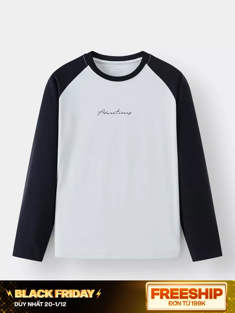 Áo Thun Nam Dài Tay Cotton 5S Fashion Tay Raglan ATH24011
