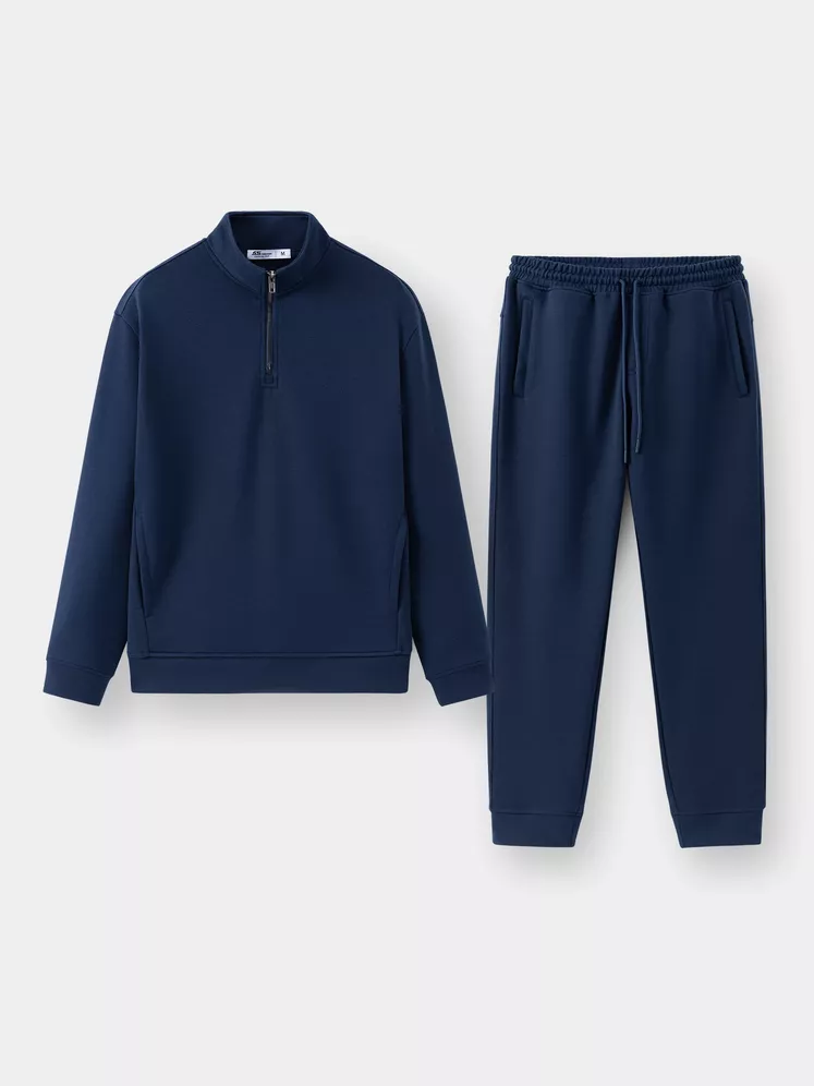 Bộ Quần Áo Nỉ Nam Có Khóa Kéo 5S Fashion Trơn Phom Casual BNK24012